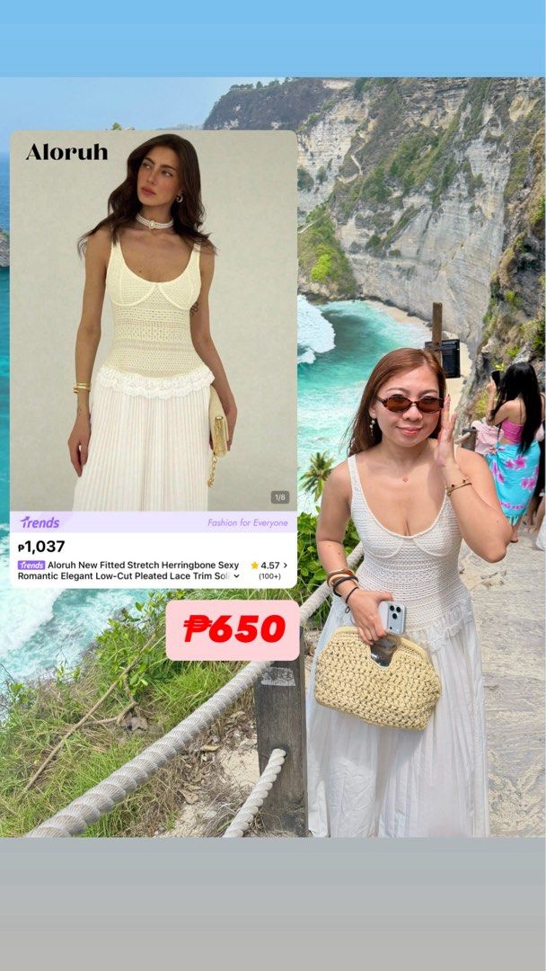 Prelovedbyarss - White Dress (Shein) (Category: Dresses) located in Quezon City. Submitted by prelovedbyarsss (Listing ID 1464005081, Image 1). Description: Letting go of this preloved piece 🤍 Used only once and still in great condition. Looking for a new home ✨ size small.