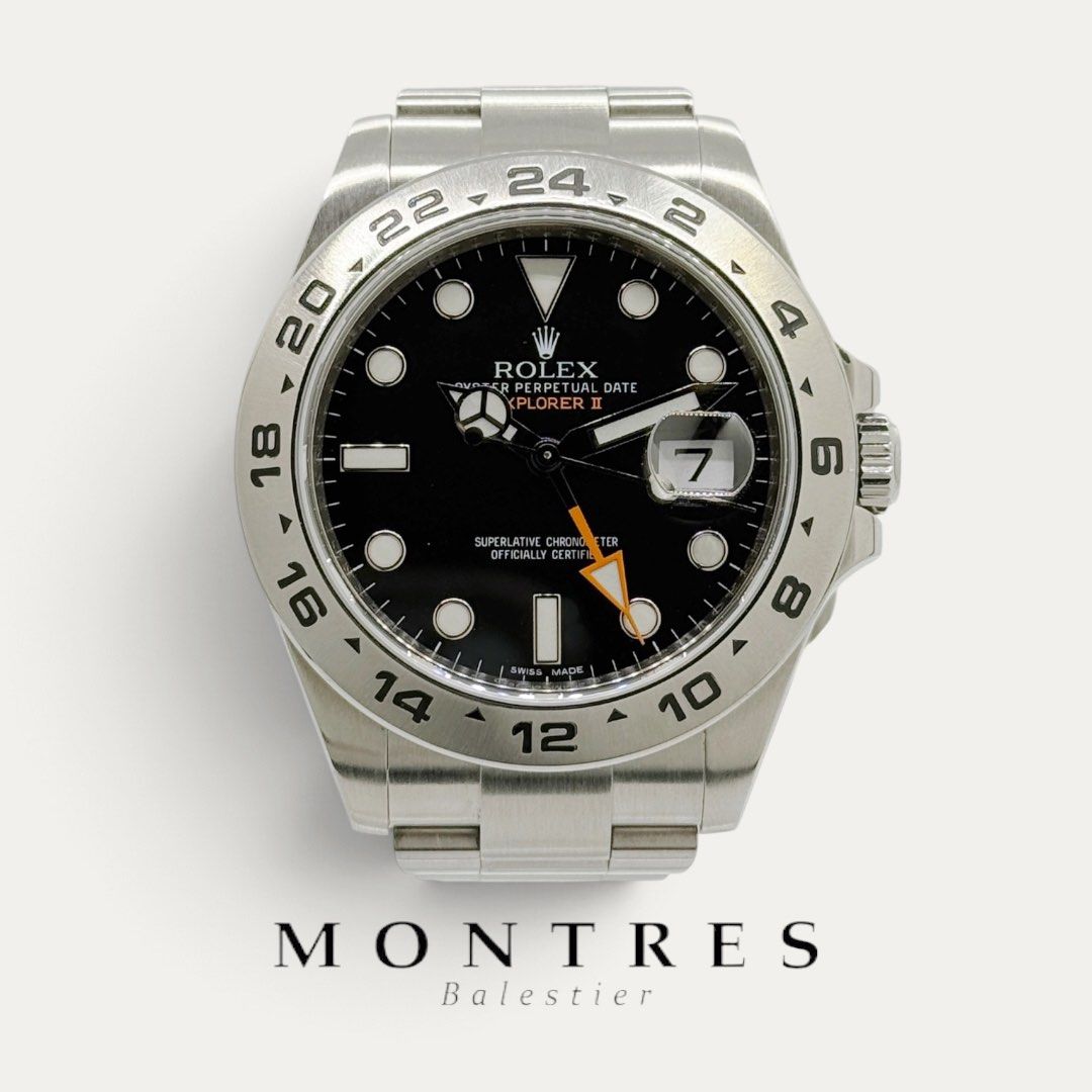 Pre-owned Rolex 42MM Explorer II 216570 Black Dial (G)(2011) (Category: Watches) located in Singapore. Submitted by montresbalestier (Listing ID 1463972241, Image 1). Description: Please follow us for updates on our latest watches! Brand: Rolex Model: Explorer II Reference: 216570 Size: 42MM Material: Stainless Steel Dial: Black Condition: like new , watch and cert Warranty: Dated G Series , Dec 2011 (comes with 1 year in-house warranty) Price is