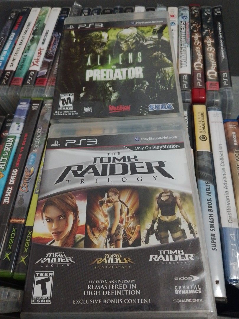 PS3 Games: Tomb Raider Trilogy & Aliens vs Predator (Category: PlayStation) located in Manila. Submitted by coolowl-156047 (Listing ID 1464034207, Image 1). Description: - PS3 Games for Sale - Tomb Raider Trilogy (Includes Legend, Anniversary, Underworld - HD Remastered) - Aliens vs Predator - Perfect for your PlayStation 3 collection.