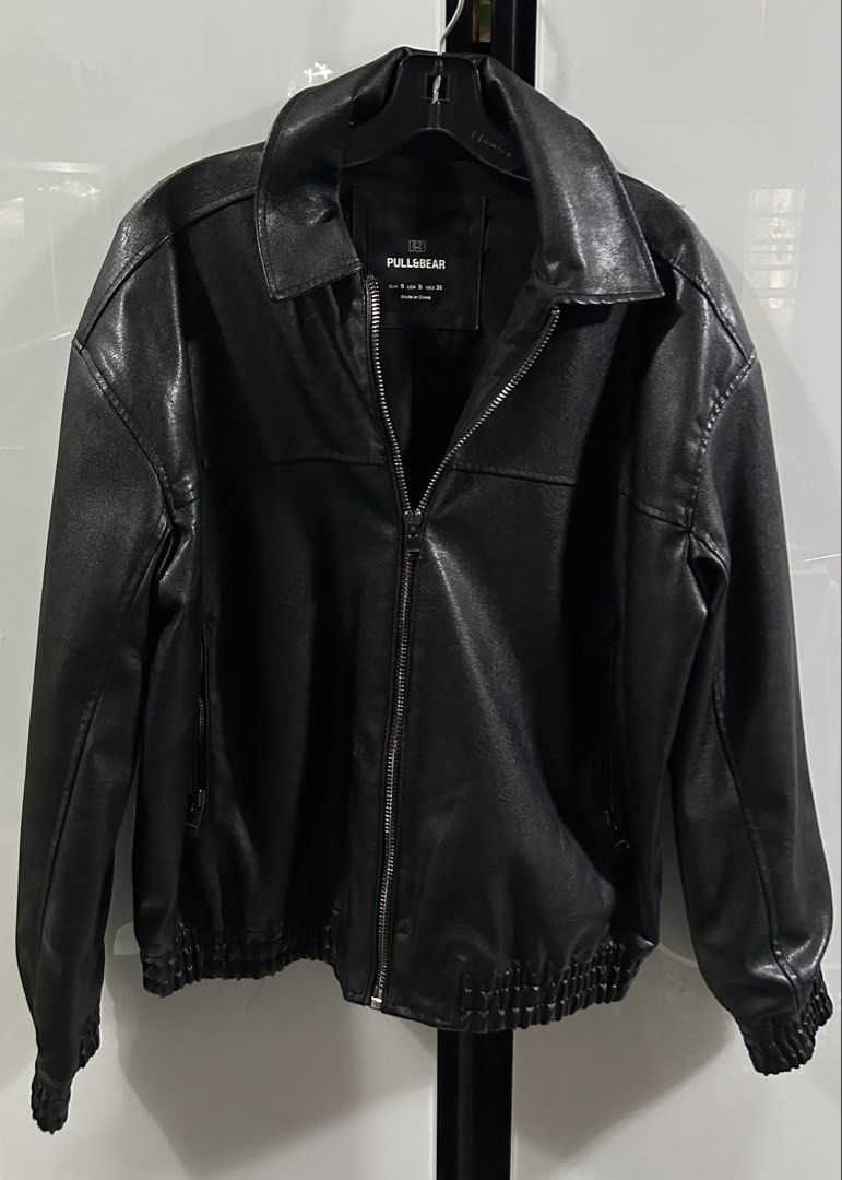 Pull & Bear Black Leather Jacket (Category: Coats, Jackets and Outerwear) located in Manila. Submitted by vls10 (Listing ID 1463706118, Image 3). Description: - Classic design and cut - Size S (but fits until M frame) - Used only once in a trip abroad :) - No flaws; can pass as brand new - Perfect for Spring/ Autumn season (not super thick, but great for layering) - Measurements: Sleeves: 26in Width: 23in Length: 24in Bought for PHP 2995, but sel
