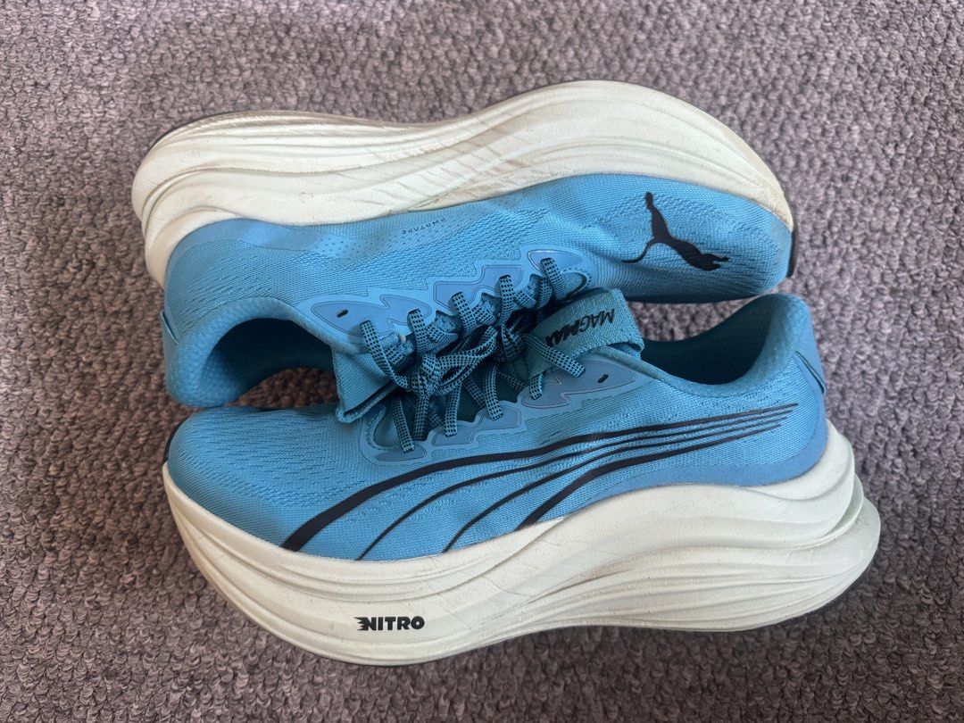 Puma MagMax Nitro (Category: Sneakers) located in Cotabato. Submitted by navs88 (Listing ID 1463984258, Image 1). Description: For sale Puma MagMax Nitro Best for easy and long runs (sarap itakbo) Mint Melt colorway ~100km mileage ₱5.5k only .