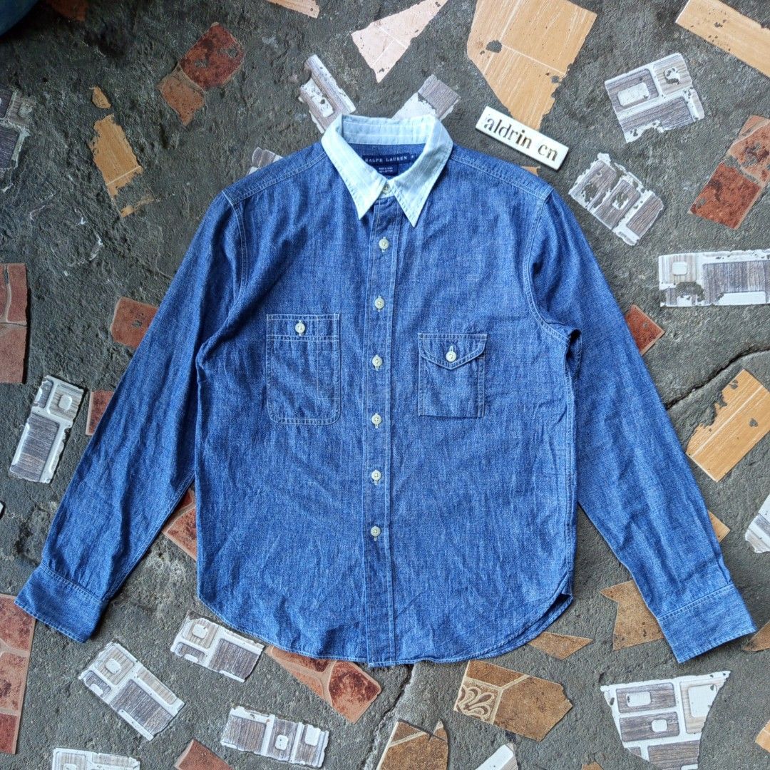 Ralph lauren chambray long shirt (sample pair) (Category: Activewear) located in Lucena. Submitted by aldrinnicodemus (Listing ID 1464055709, Image 2). Description: For sale❗❗ Ralph lauren chambray long shirt (sample pair) Color: Blue Dimes Width 20 Length 26.5 Shoulder 17 Sleeves 24 8 on tag Like new / no issue Excellent condition 1200 plus shipping fee Dm📩.