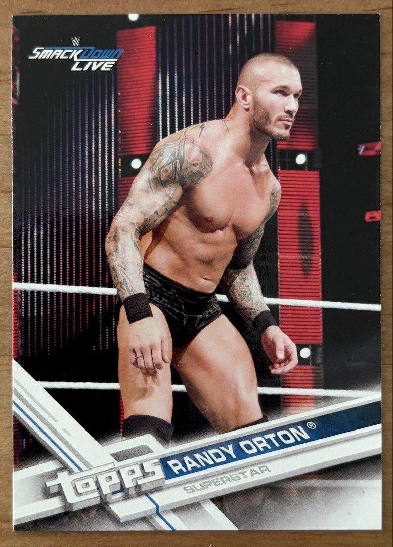 Randy Orton | WWE Cards ~ Topps '17 (55) (Category: Raw Singles) located in Makati City. Submitted by cardlab (Listing ID 1464079603, Image 1). Description: Items are 💯 authentic/original/legit. About The Card: • 2017 Topps • Card No. 55 FOR: • Cards ₱99 and below with Card Sleeves • Cards ₱100 and up with Used Toploader • ₱10 for Bnew Tops Packaging (If Shipping): ✔️ Plastic cover ✔️ Cardboard ✔️ Bubble wrap NOTE: • Cards are raw • Cards may ha