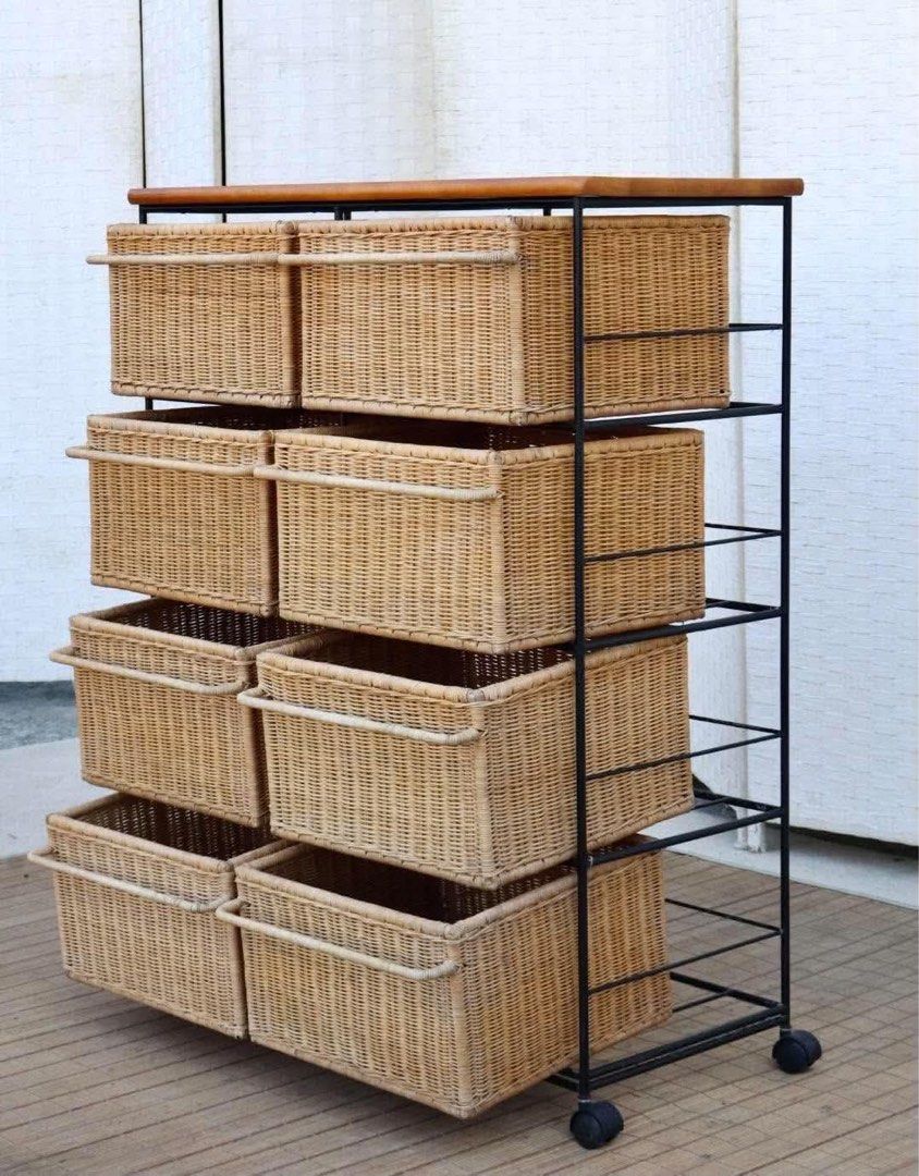 RATTAN DRAWER IN METAL FRAME WITH 8PULLOUT DRAWERS (Category: Shelves, Cabinets & Racks) located in Manila. Submitted by jerichocal17856 (Listing ID 1464075103, Image 2). Description: JAPAN SURPLUS FURNITURE RATTAN DRAWER IN METAL FRAME WITH 8PULLOUT DRAWERS Size 31.5L x 14W x 40.5H in inches (AS-IS ITEM) *Minimal Scratch Only IN GOOD CONDITION.