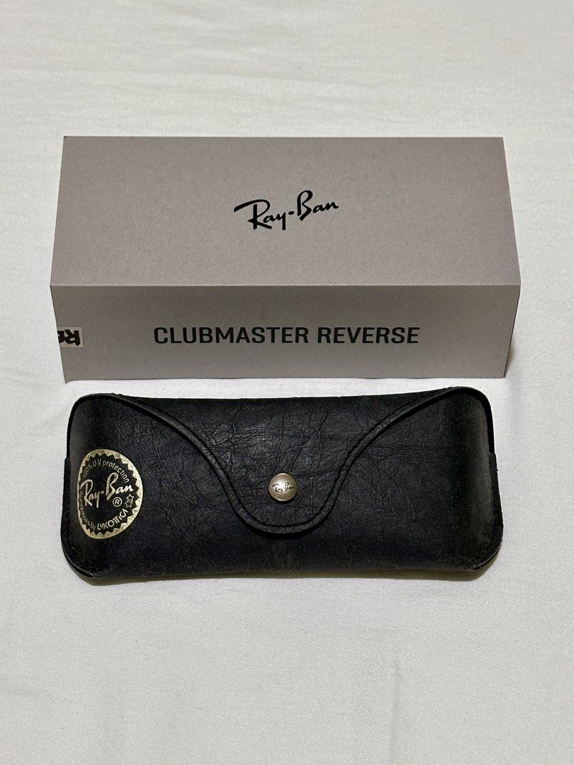 Ray-Ban Clubmaster Reverse Sunglasses (Category: Sunglasses & Eyewear) located in General Trias. Submitted by milcoxx (Listing ID 1464070810, Image 2). Description: - Authentic Ray-Ban Clubmaster Reverse Sunglasses - Color: Black frame with gold accents - Includes original box and case - Model: RB0504S 6077/VR 54 21 145 3N - Ideal for everyday wear Preloved. Maalaga sa gamit. SRP P15,990 RFS: need cash.