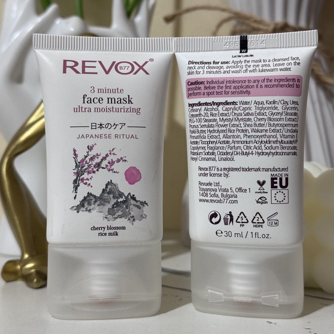 Revox Ultra Moisturizing 3-Minute Face Mask (Category: Face Care) located in Batangas. Submitted by maria0808 (Listing ID 1464120461, Image 1). Description: .