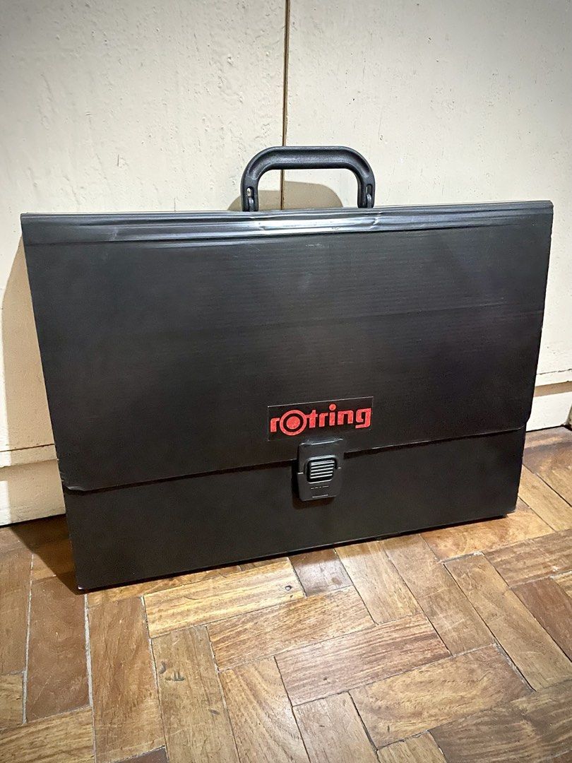 Rotring bag (Category: Art & Prints) located in Pasay City. Submitted by lego_room (Listing ID 1463970681, Image 1). Description: Rotring bag Great for plate storage or tracing paper Used only twice then kept it in cabinet In excellent condition Payment: GCash Send via lalamove, grab express, J&T express .