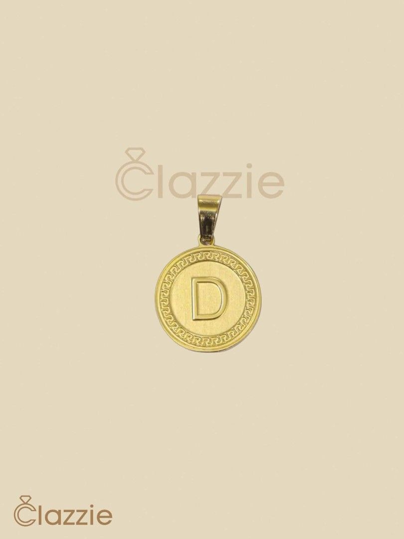 Round Initial Letter Gold Stainless Necklace (Hypoallergenic) (Category: Necklaces) located in Manila. Submitted by clazziejewelry (Listing ID 1463972264, Image 3). Description: Round Initial Letter Gold Stainless Necklace (Hypoallergenic) IL 11 - ₱210 • Hypoallergenic • Non-Tarnish.