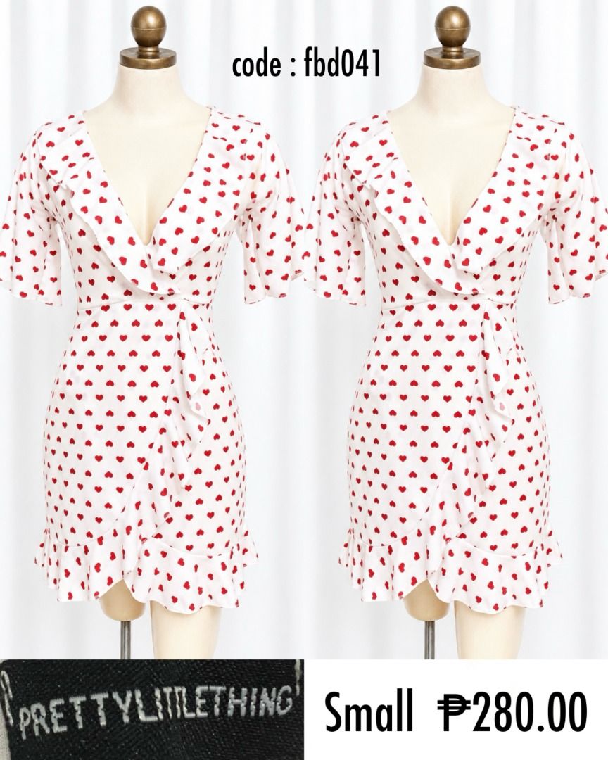 Ruffle Dress (Category: Dresses) located in Naga. Submitted by findsbydonna.ph (Listing ID 1464073950, Image 1). Description: -Heart prints -Ruffle details -Not used. Bought & kept only -Mine/Code.