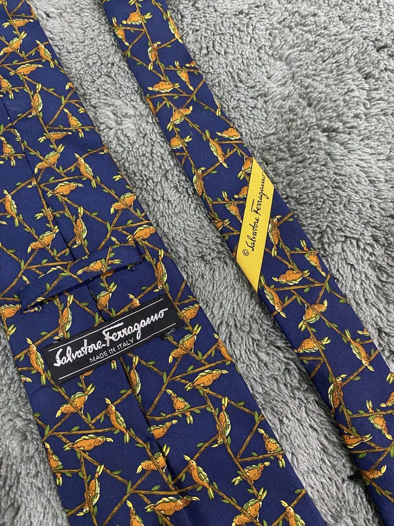 Salvatore Ferragamo silk tie (Category: Luxury Accessories) located in Leganes. Submitted by wisehandpick (Listing ID 1464086001, Image 3). Description: Salvatore Ferragamo silk tie featuring an intricate equestrian motif made in Italy. (Authentic) .