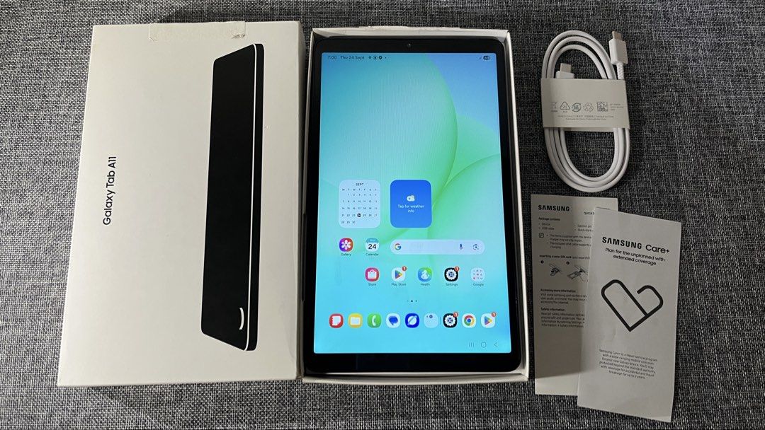 Samsung TAB A11 (Category: Android Others) located in Abucay. Submitted by grand_cris09 (Listing ID 1463966337, Image 3). Description: FOR SALE TAWARAN NYO MADALI NAMAN KAUSAP☺️ SAMSUNG TAB A11 Complete Package(Unused Cord) ✅WiFi And Phisical Sim ✅Supported up to 2 TB MicroSD ₱6,500 Negotiable (11K original Price) 4GB RAM-64GB ROM Helio G99 Proscesor Perfect pang games for kids and for watching Netflix,Kdrama and other soc med apps😍 Meycauayan b