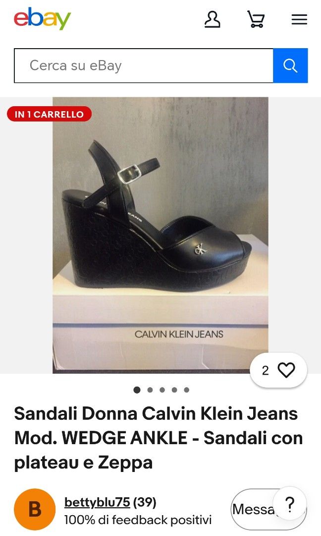 SANDALI DONNA CALVIN KLEIN JEANS MOD. WEDGE ANKLE (Category: Flats & Sandals) located in Dinalupihan. Submitted by jkthriftstore (Listing ID 1464046665, Image 2). Description: Price 🏷️ 2500 size on photo EUR 38 📌Color may vary due to lighting 📌PM for more Details 📌 Payment through Gcash 📌 Courier : J&T🚛.