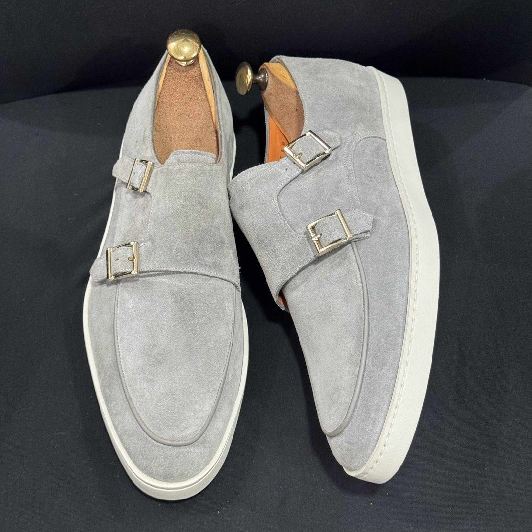 Santoni Grey Suede Double Monk (Category: Casual Shoes) located in Paranaque City. Submitted by antzsome (Listing ID 1464048425, Image 3). Description: Santoni Double Monk Sneakers size 10 fits 10.5-11 looks new condition:excellent 15k 09177011079.