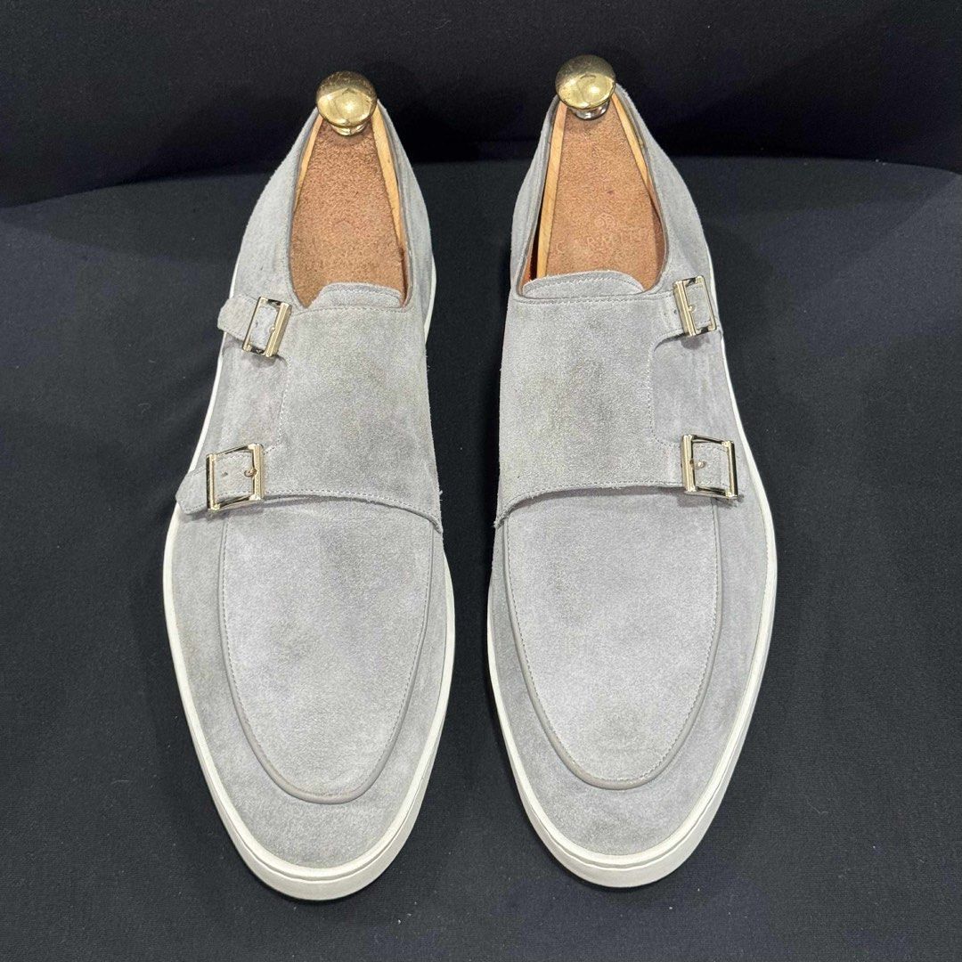Santoni Grey Suede Double Monk (Category: Casual Shoes) located in Paranaque City. Submitted by antzsome (Listing ID 1464048425, Image 1). Description: Santoni Double Monk Sneakers size 10 fits 10.5-11 looks new condition:excellent 15k 09177011079.