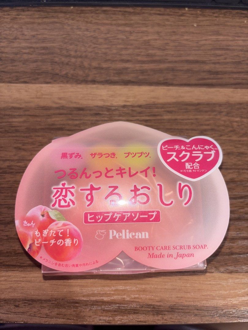 (Sealed) Pelican Booty Care Scrub Soap Peach (Category: Bath) located in Manila. Submitted by chellezkie (Listing ID 1464029686, Image 1). Description: Bought from Donki japan RFS: bought too many.