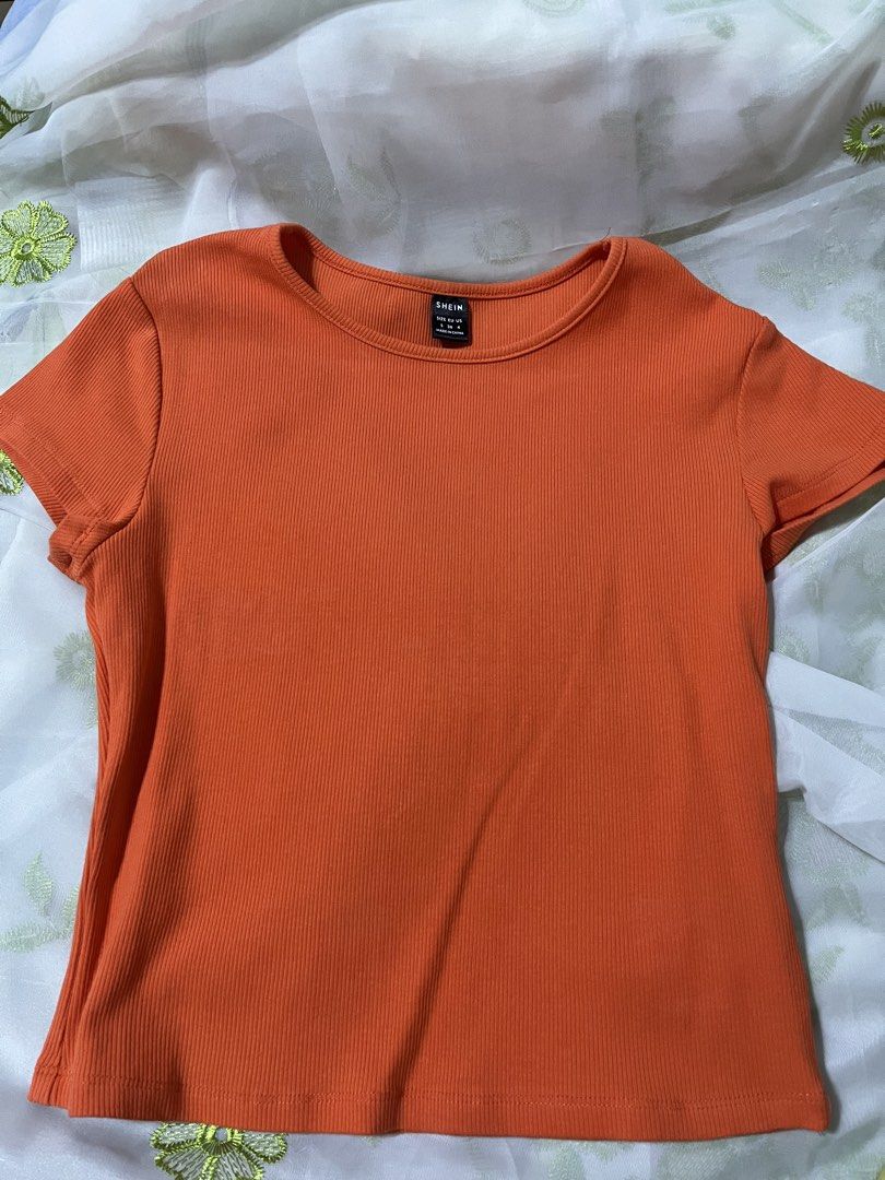 Shein Orange Ribbed Top (Category: Shirts) located in Cavite. Submitted by thaliaprlvd (Listing ID 1464077188, Image 1). Description: .