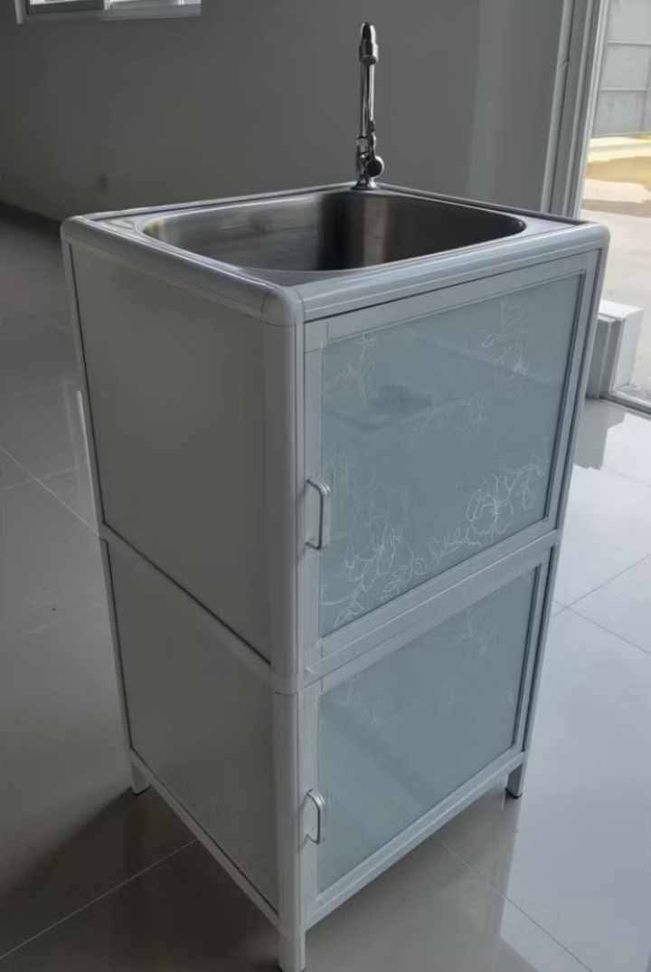 Single Sink with Cabinet (Category: Other Home Furniture) located in Manila. Submitted by redonline (Listing ID 1464042369, Image 2). Description: Single Sink with Cabinet 46x40x83cm ₱2250 ON HAND BRAND NEW Mode of Payment: Gcash,COD Same day delivery + Delivery Fee.