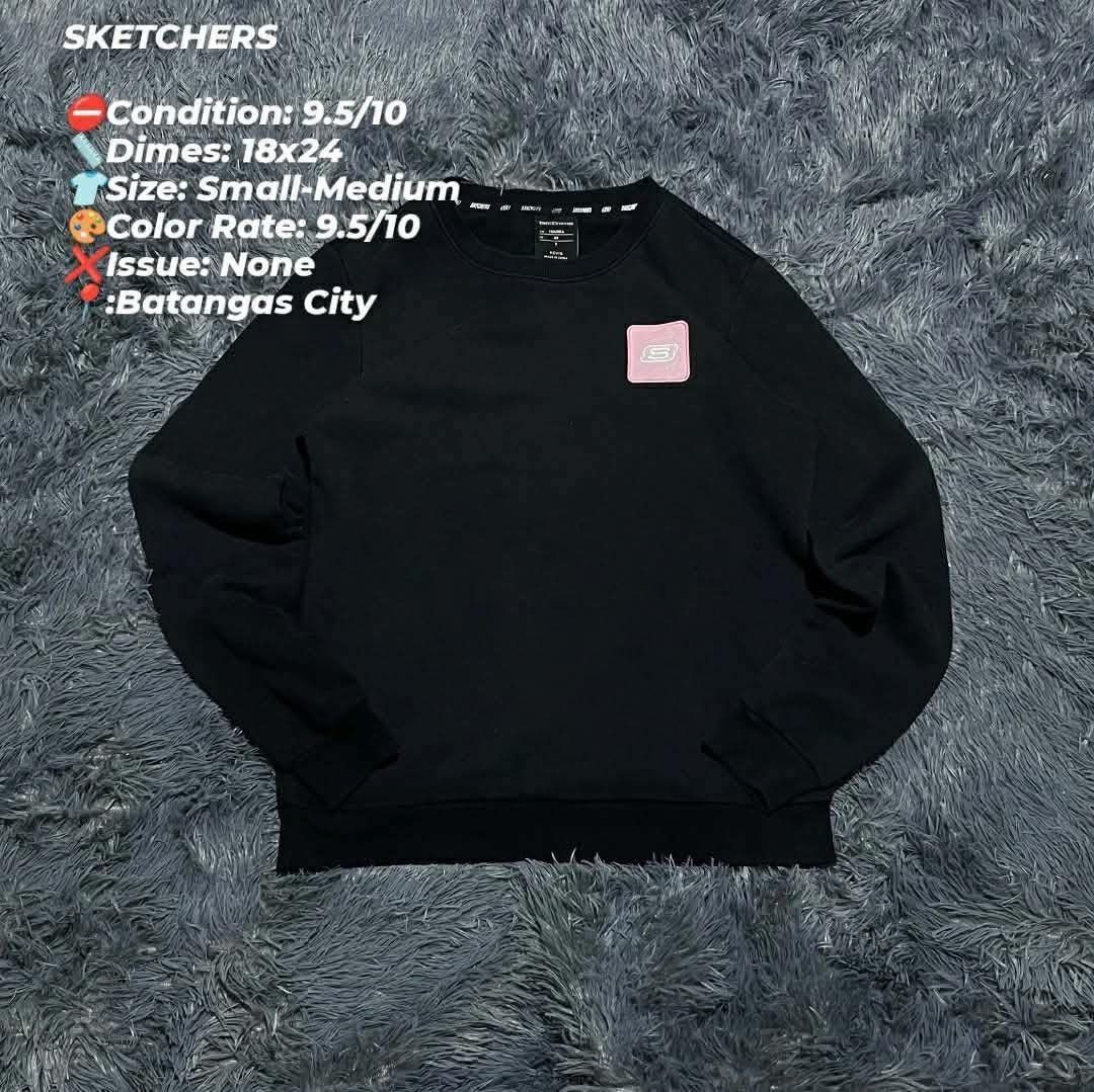 Skechers Black Sweatshirt Small-Medium (Category: Coats, Jackets and Outerwear) located in Batangas. Submitted by jaylord_g (Listing ID 1464109939, Image 1). Description: - Skechers black sweatshirt - Size: Small-Medium - Measurements: 18 inches (width) x 24 inches (length) - Condition: Great, barely worn, no issues - Location: Batangas City.