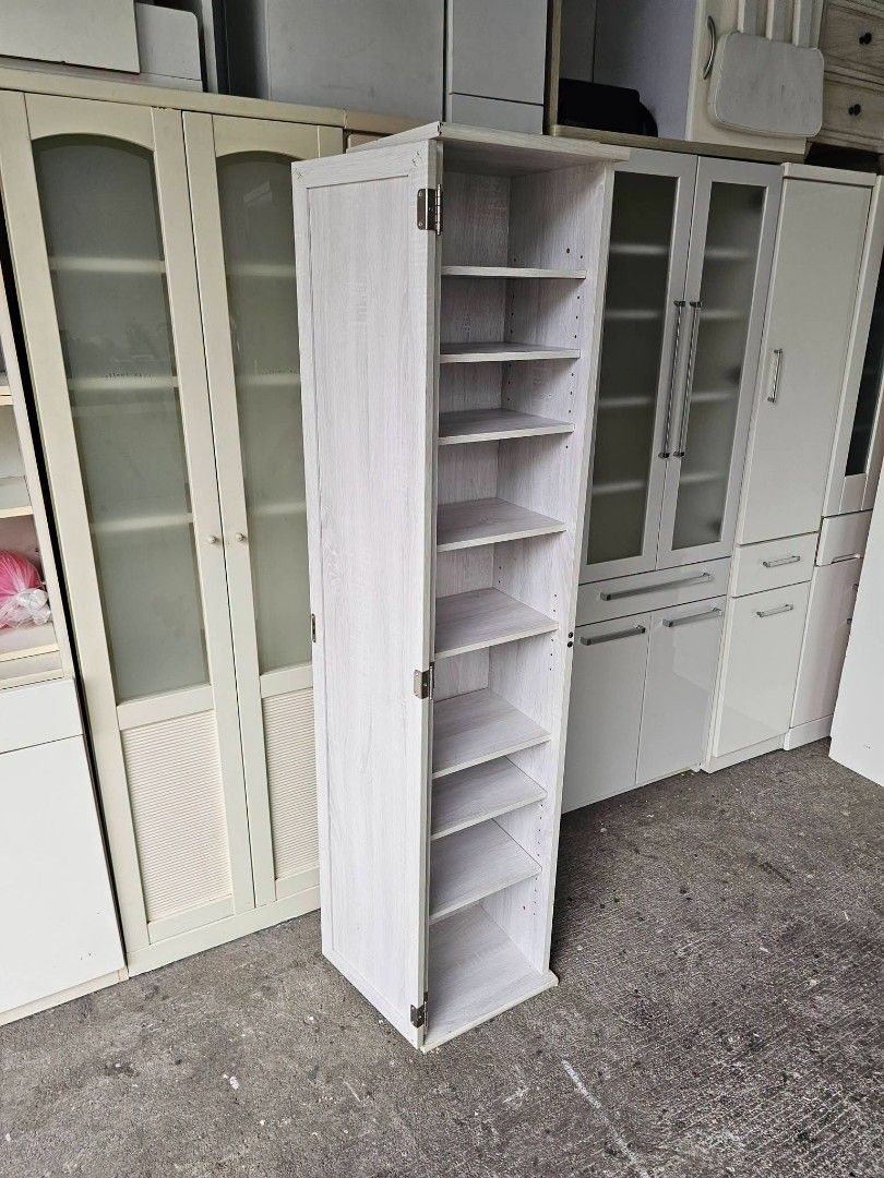 Slim Mirror organizer (Category: Other Home Furniture) located in Meycauayan. Submitted by marygracecasimiro (Listing ID 1464136835, Image 2). Description: Slim Mirror Organizer‼️₱9,000‼️ 👉Space Saver! 😍😘🥰 ✔️L-13.5 H-67 W-12 Inches 📐 ✔1 Door and 8 Shelves 🗄 ✔️Solidwood 🪵 ✔Scratches As-is! 👌🩷💙 #highlights #followers.