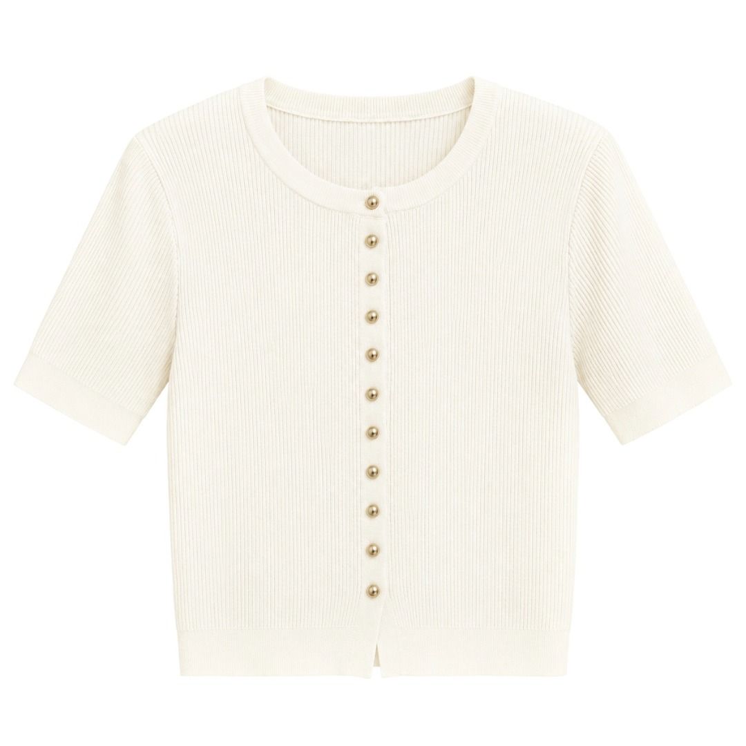 BKK Soft Knitted Button-Front Cardigan Top (Category: Blouses) located in Lucena. Submitted by the.hidden.closet (Listing ID 1463981522, Image 1). Description: DECLUTTERING SALE ✨ • Soft knitted fabric — not see-through • Cool and comfortable on the skin • Functional button-front closure • Can be worn as a cardigan or buttoned up as a top • Size: One Size • Dimensions (laid flat): 20” L × 15” W • Fits up to approximately 40” bust • Stretchable an