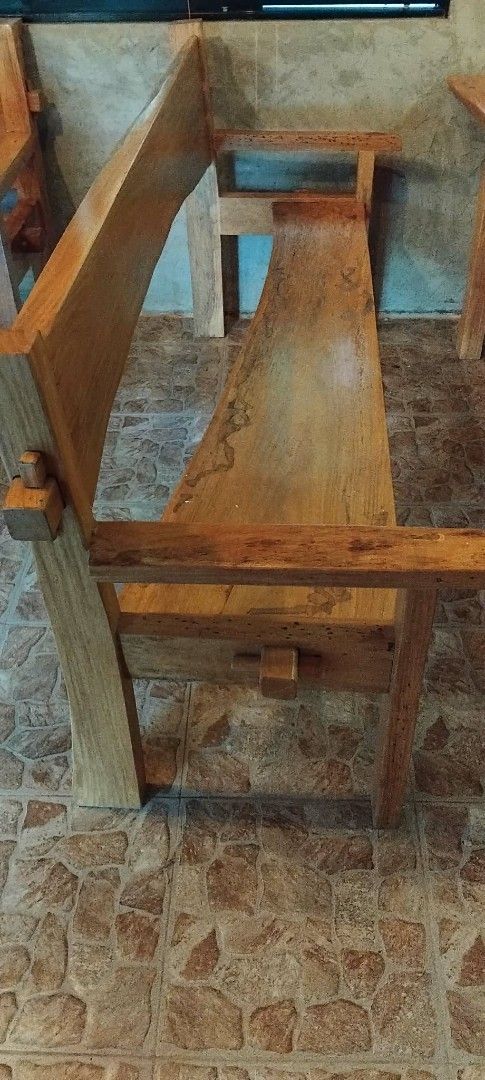 Solid Wood Live Edge Dining Table and Benches Set (Category: Tables & Sets) located in Manila. Submitted by lavillajoh99589 (Listing ID 1463942944, Image 2). Description: - Beautiful solid wood dining set - Includes live edge table and two matching benches - Features natural wood grain and unique live edge design - Perfect for rustic or farmhouse aesthetics - Sturdy construction for durability - Ideal for dining areas or patios.