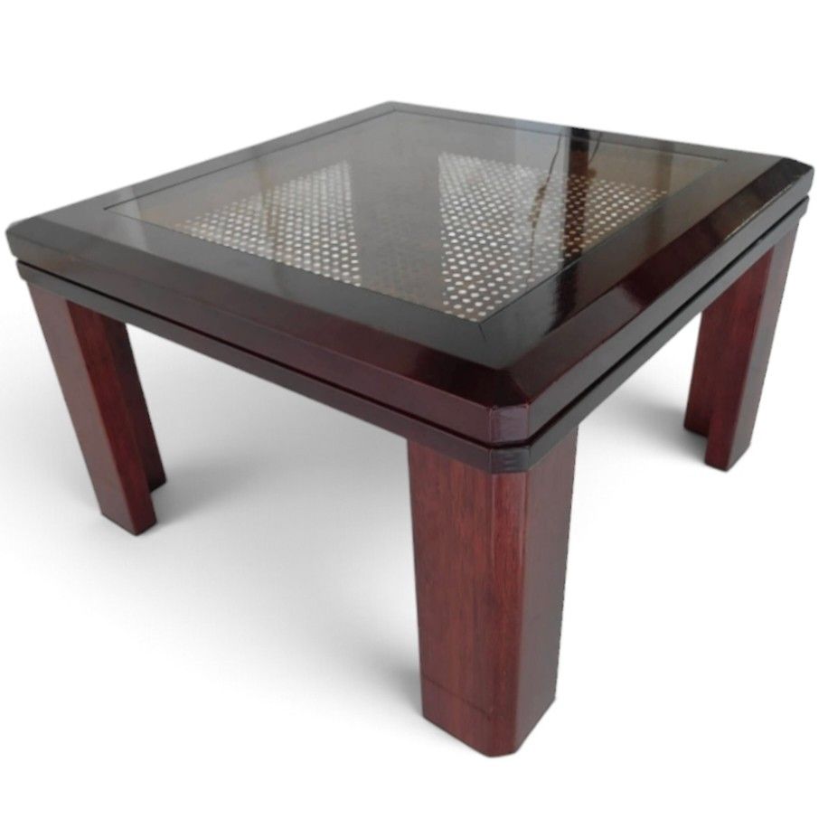 SOLIHIYA COFFEE TABLE/CENTER TABLE SOLID WOOD FRAME WITH TOP GLASS (Category: Tables & Sets) located in Bulacan. Submitted by by_adette (Listing ID 1464063814, Image 2). Description: SOLIHIYA COFFEE TABLE/CENTER TABLE SOLID WOOD FRAME WITH TOP GLASS Measurements: L27xW27xH16".