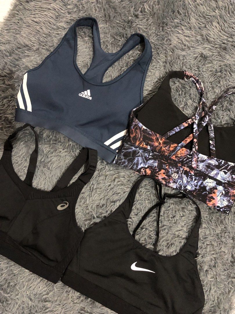 Sports Bra Bundle (Category: Activewear) located in Manila. Submitted by raremountain00 (Listing ID 1464091843, Image 2). Description: All Authentic / Branded Lululemon / Asics / Adidas / Nike All Size Medium Like new condition No issues.