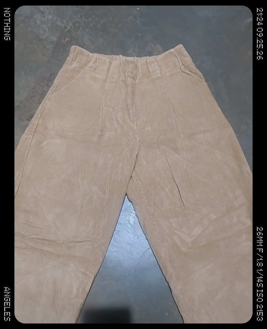 STAMP wide corduroy trouser / pants (Category: Trousers) located in Angeles City. Submitted by poweredbyrice (Listing ID 1464135361, Image 3). Description: STAMP wide corduroy trousers/pants (korean made) unisex medium to large size angeles location jnt mop.