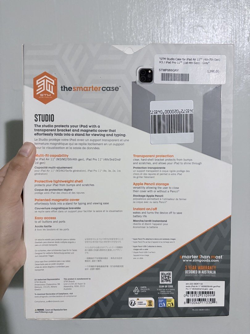 STM Ipad Case (Ipad Pro 11” & Ipad Air 11”) (Category: Cases & Sleeves) located in Leyte. Submitted by prelovedbykobi (Listing ID 1464022835, Image 2). Description: IPAD PRO 11” IPAD AIR 11”.