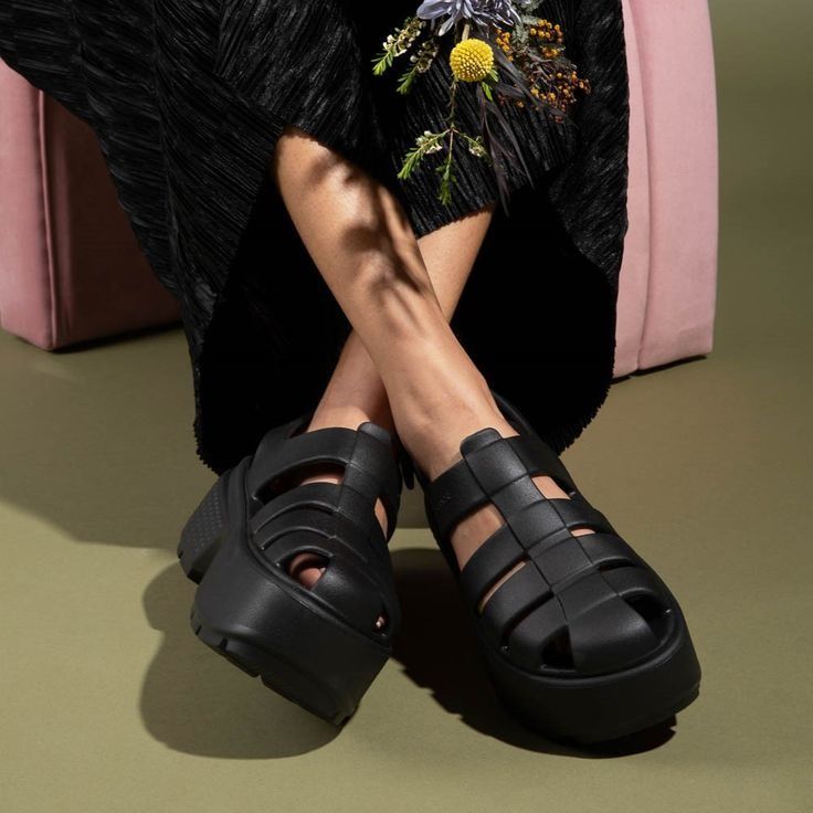 Stomp Fisherman in Black (Category: Wedges) located in Rizal. Submitted by hiraya16 (Listing ID 1463928692, Image 2). Description: W6 W7 W8 Available Onhand ready to ship DM ✉️ J&T - Lalamove - LBC.