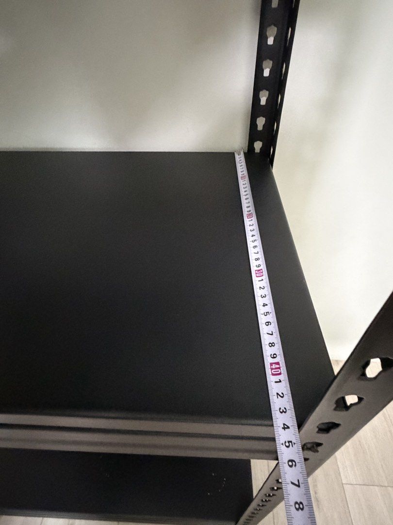 Storage racks (different lengths available) (Category: Shelves, Cabinets & Racks) located in Singapore. Submitted by dreamfree (Listing ID 1463977458, Image 3). Description: $80 Small rack: Length: 75cm, Breadth: 45cm, Height: 185cm $90 Big rack: Length: 105cm, Breadth: 45cm, Height: 185cm Boltless, metal racks, strong and durable. Able to dismantle for self collection. Bundle sale: $160 (small+big rack).
