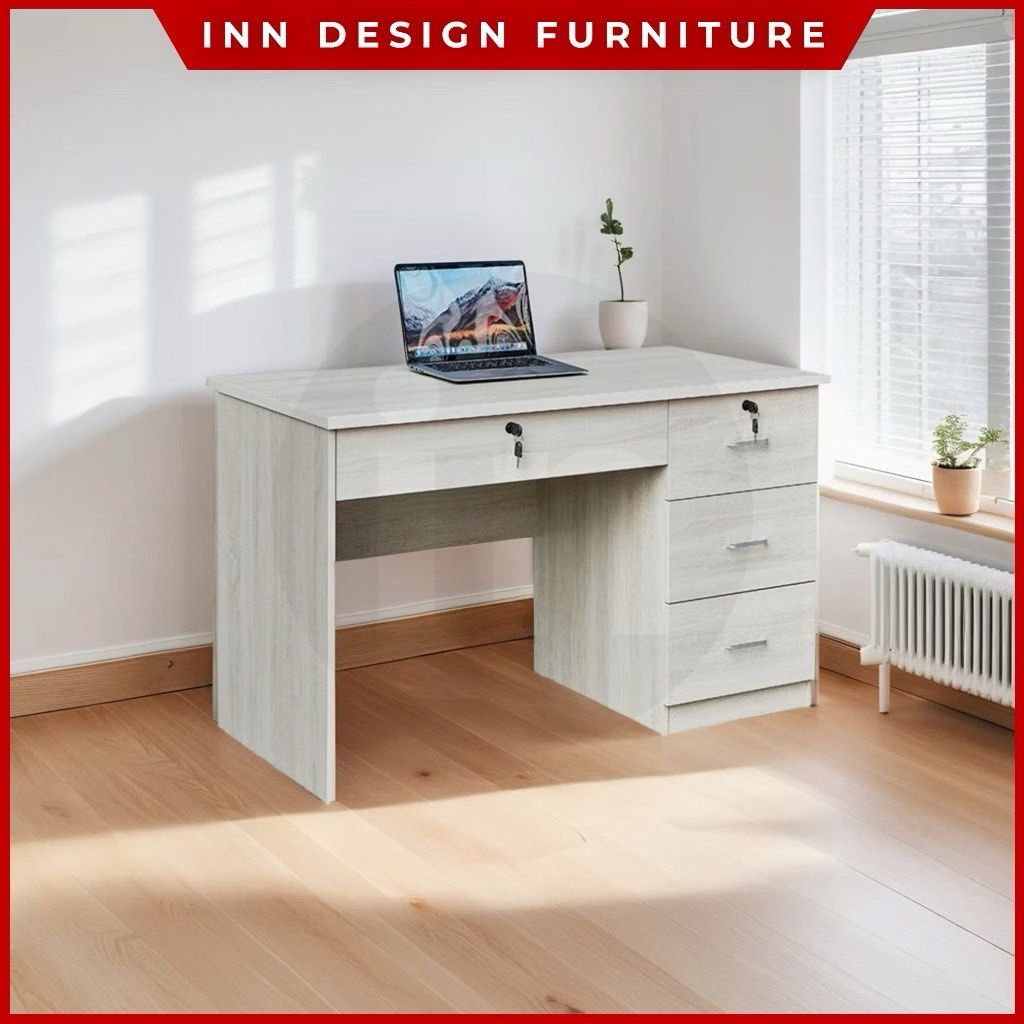 study table (Category: Tables & Sets) located in Singapore. Submitted by homefurniture_outlet (Listing ID 1464066764, Image 1). Description: model A：$225 modelB：$255 Product Description - Study Table With Lock - 2 Drawers Comes With Lock - MDF Wood Material - Comes with 2 Sizes - Color: White Wash Size: Model A : L98cm x W55cm × H75.5cm Model B : L120cm x W60cm x H75.5cm Free Delivery And Installation Delivery Within 3-5 Working Days *Size & colo