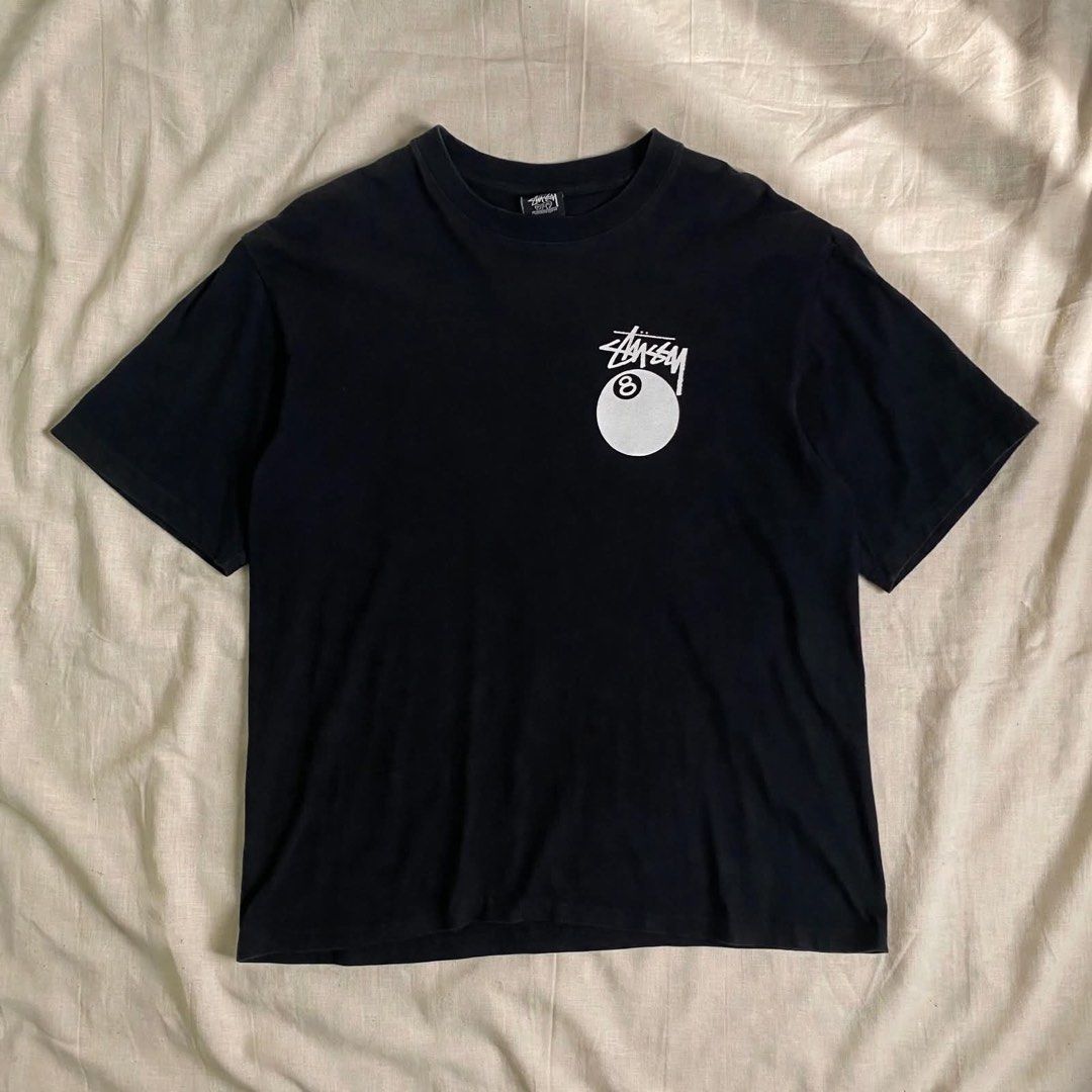 Stussy 8ball (Category: Activewear) located in Digos. Submitted by thriftnigoy (Listing ID 1464082956, Image 2). Description: STUSSY 8BALLS PM📥 Dimes: inches Width 22 length:27 Best fit medium - Excellent condition - color rate 10 - no issue.