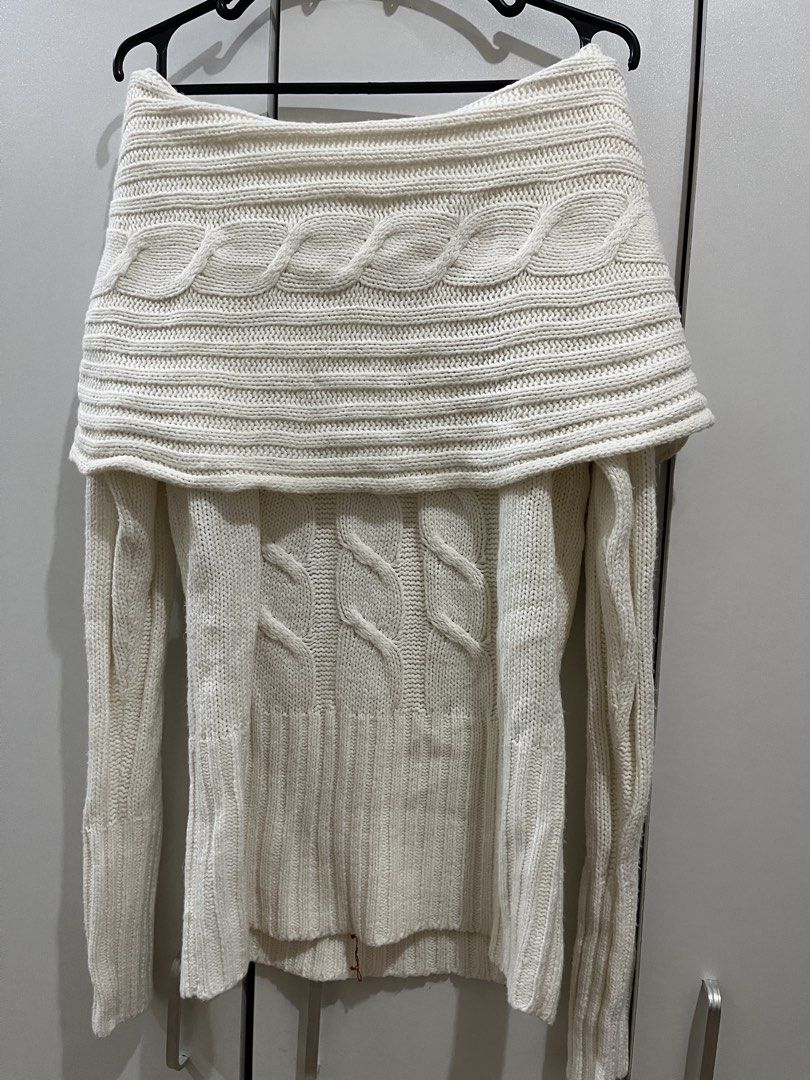 SUZY Knitted Off Shoulder Top (zara, love bonito, coach, boots, lululemon, brandy melville, subdued, hollister, shein, h&m, uniqlo, party top, cardigan, dress, top) (Category: Coats, Jackets and Outerwear) located in Manila. Submitted by aleqxieee (Listing ID 1464074773, Image 1). Description: MOP: maribank/bdo/bpi MOD: sdd/j&t loc: taft.