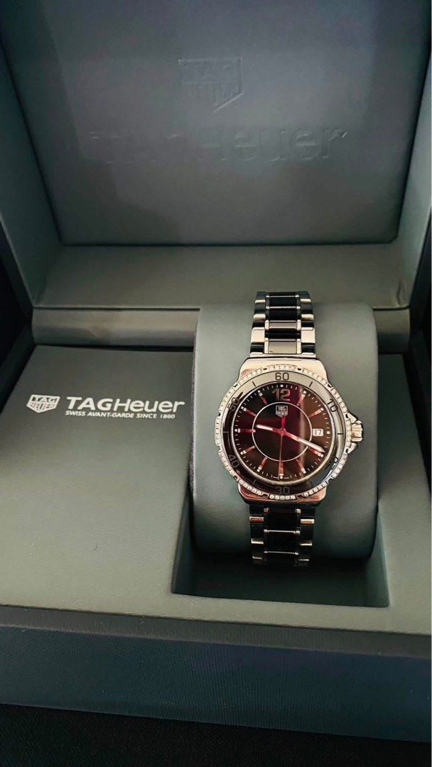 Tag Heuer Formula 1 Ceramic Diamonds Bezel Watch (Category: Women's Watches) located in Manila. Submitted by annafinds (Listing ID 1464064981, Image 1). Description: ₱57,999 Auth Tag Heuer Formula 1 Ceramic Diamonds Bezel Watch for Ladie’s -37mm Case Size -Sapphire Glass -Black Dial -Swiss Made -Black Ceramic & Stainless Steel -Quartz Movement -Small to Medium Wrist Size -In Excellent Condition 📌Disclaimer:📌 I Claim to be a Legit Watch Reseller