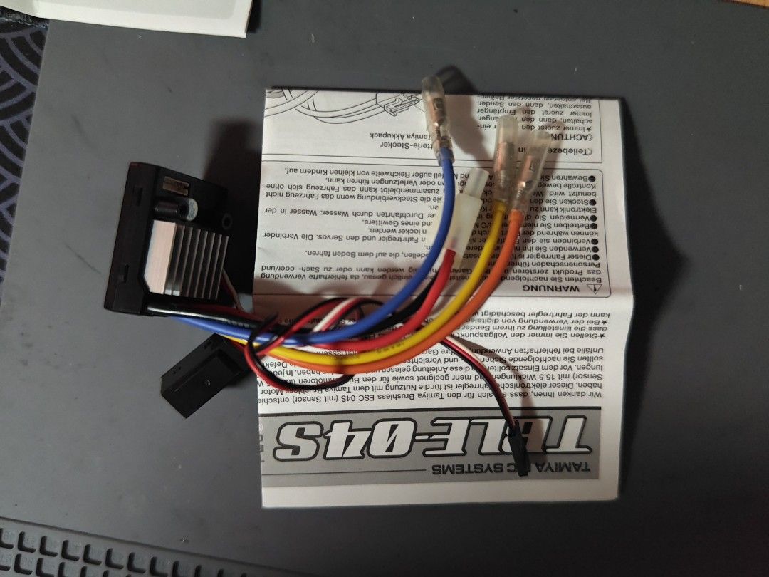 Tamiya TBLE-04S ESC Brushed and Brushless Motor Sensor (Category: Remote Control Toys) located in Quezon City. Submitted by kurttevan (Listing ID 1463943352, Image 3). Description: - Tamiya TBLE-04S ESC - Compatible with Tamiya RC Brushed and brushless motor systems - Sensor version - Includes original manual - All wires and connectors attached - Brand new never been used RFS: no use for it at the moment.