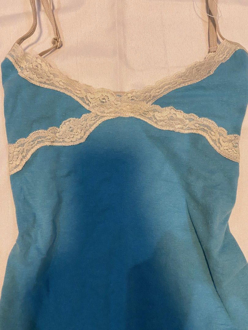 teal lace cami top | adjustable straps (Category: Sleeveless) located in Dumalinao. Submitted by jellsnow (Listing ID 1460506083, Image 2). Description: l on tag but can do s-m strictly payo | loc: pagadian city .