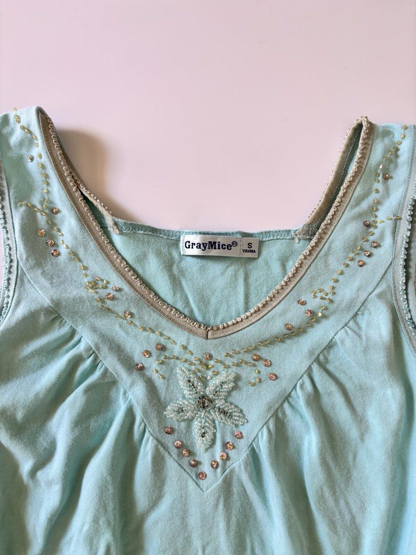 teal y2k top (Category: Sleeveless) located in Binan City. Submitted by byhiraeth (Listing ID 1464049415, Image 2). Description: .