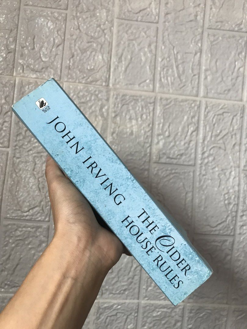 The Cider House Rules by John Irving Paperback Book (Category: Storybooks) located in Pilar. Submitted by dhelsomera20308 (Listing ID 1463989829, Image 2). Description: - John Irving's The Cider House Rules - Paperback edition - Set in rural Maine - Follows Homer Wells' journey - Explores themes of family and life choices - Great for literary fiction fans.