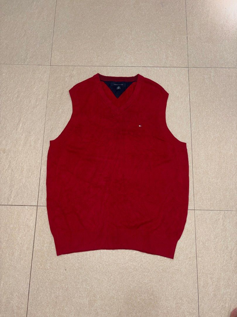 TOMMY HILFIGER KNITTED (Category: Activewear) located in Manila. Submitted by triptothrift7 (Listing ID 1464068418, Image 1). Description: pm me for fast transaction! T*MMY HILF*GER KNITTED VEST for only 799 size medium on tag width 21 x 27 length no issue excellent condition color rate 9/10 mode of payment gcash or bank transfer location Biñan laguna.