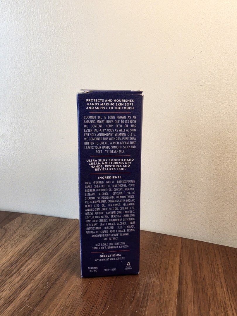 Trader Joe’s Hand Cream (Category: Sanitary Hygiene) located in Pasig City. Submitted by peyuhnis (Listing ID 1463997230, Image 2). Description: .
