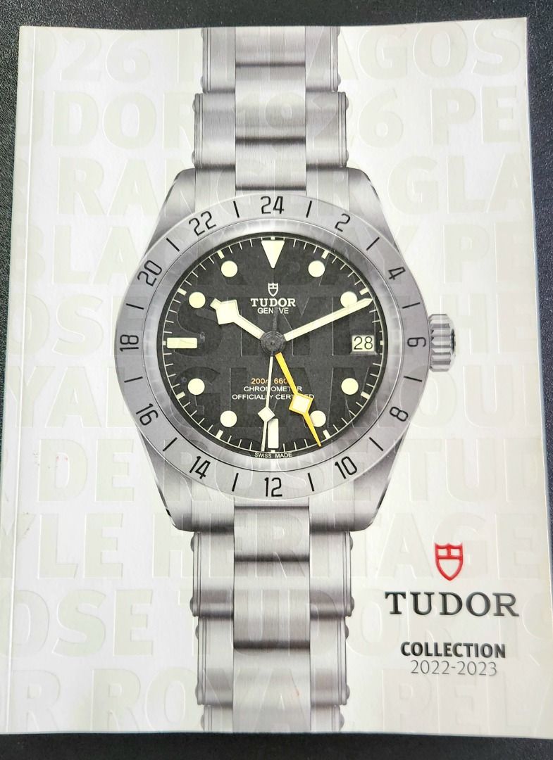 Tudor Collection 2022-2023 Catalog (Category: Luxury Watches) located in Makati City. Submitted by abl320 (Listing ID 1463976106, Image 1). Description: - Tudor Collection Catalog (2022-2023) - Features the iconic Tudor Black Bay GMT on the cover - An excellent reference for Tudor watch enthusiasts - Showcases a variety of Tudor models and their details - Perfect for collectors looking to expand their knowledge or collection.