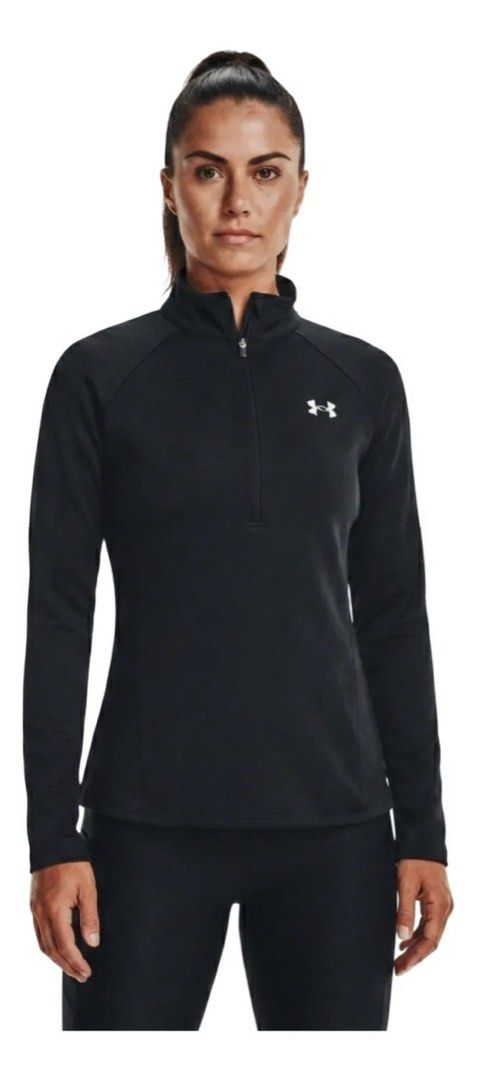 Under Armour Black 1/4 Zip Long Sleeve Jacket (Category: Coats, Jackets and Outerwear) located in Manila. Submitted by k1win4wi (Listing ID 1464068804, Image 2). Description: - Black Under Armour jacket - Features a 1/4 zip at the neck - Long sleeves - Comfortable material - Under Armour logo displayed on the chest - Ideal for workouts or casual wear.