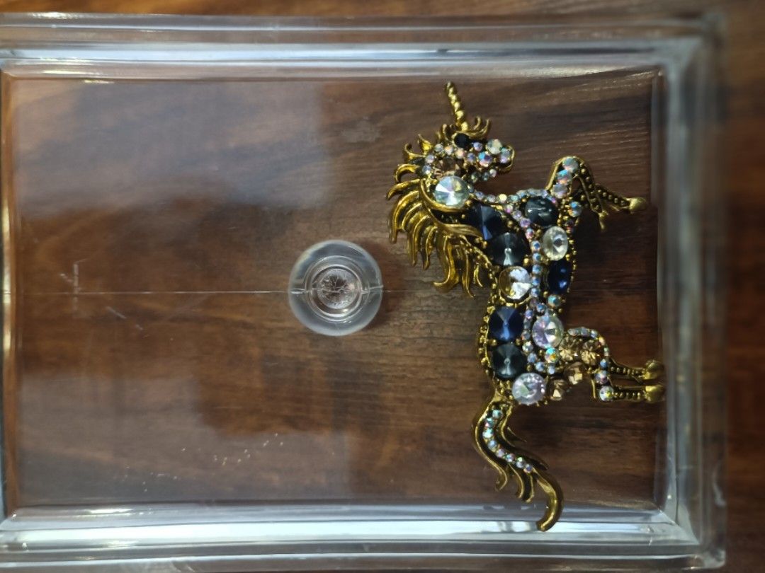 Unicorn with semi precious stone brooch (Category: Other Accessories) located in Dasmarinas. Submitted by solstice.style (Listing ID 1463939932, Image 2). Description: unicorn brooch with semi precious stone -480 plus sf.