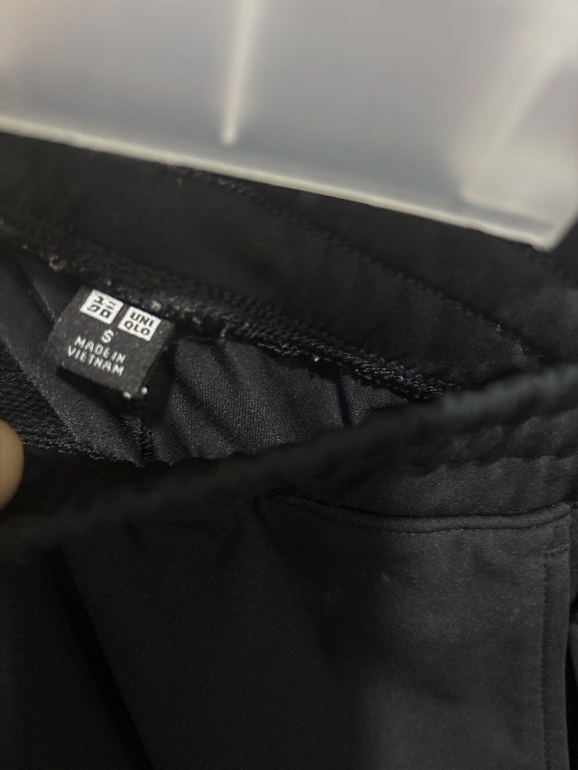 Uniqlo Black Jogger Pants Size S (Category: Other Bottoms) located in Mandaluyong City. Submitted by clothescarousel (Listing ID 1463976255, Image 2). Description: - Uniqlo Black Jogger Pants - Size: S - Elastic waistband with drawstring - Two side pockets - One zippered back pocket - Made in Vietnam - Ideal for casual wear or workouts.