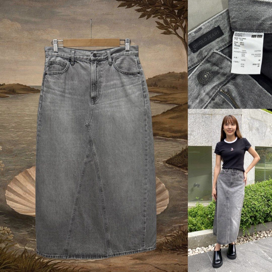 Uniqlo denim panel long skirt (Category: Activewear) located in Dasmarinas. Submitted by Ukaybes (Listing ID 1463945555, Image 1). Description: Uniqlo denim panel long skirt Size: L 30WL 34.5L Excellent condition M/Mine: 600 DM: Name | Contact | Address & Brgy Please comment MINE only if you’re 100% sure and ready to pay. No return or exchange .