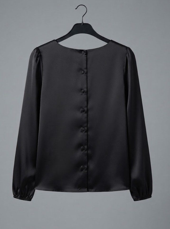Vero Moda Satin Black Longsleeves (Category: Longsleeves) located in Nagcarlan. Submitted by snccollection (Listing ID 1463954276, Image 3). Description: Never worn just tried it on and washed. 10/10 Condition. Satin fabrics. RFS: Decluttering.