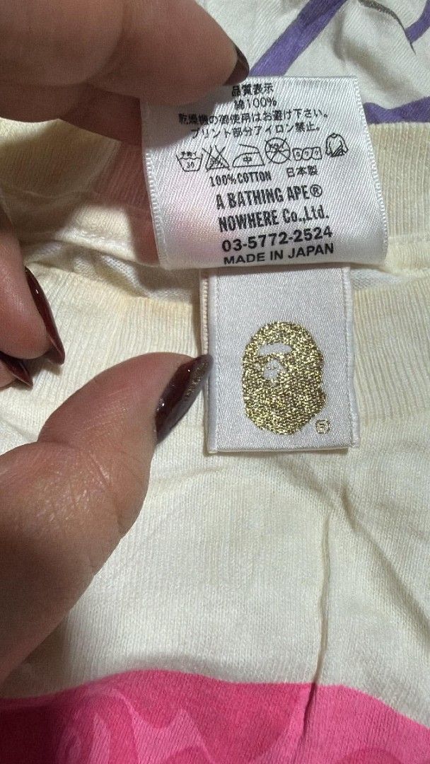 VINTAGE AAPE TAGS PINK CAMOU (Category: Shirts) located in Manila. Submitted by troyyyy_03 (Listing ID 1463960341, Image 2). Description: SMALL LADIES AS NEW NEED WASH ONLY NO ISSUE PAUNAHAN NALANG DROP OFFER PM ME .
