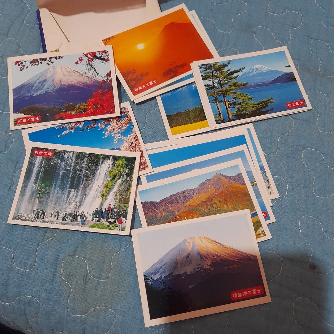 Vintage Mt. Fuji Mini Cards Collection (Category: Vintage Collectibles) located in Bocaue. Submitted by marajapansurplus (Listing ID 1463964915, Image 2). Description: - Set of vintage mini cards featuring beautiful Mt. Fuji scenes. - Showcases different seasons and landscapes. - Comes in its original box. - Original box shows some signs of wear. - Ideal for collectors or as unique souvenirs..