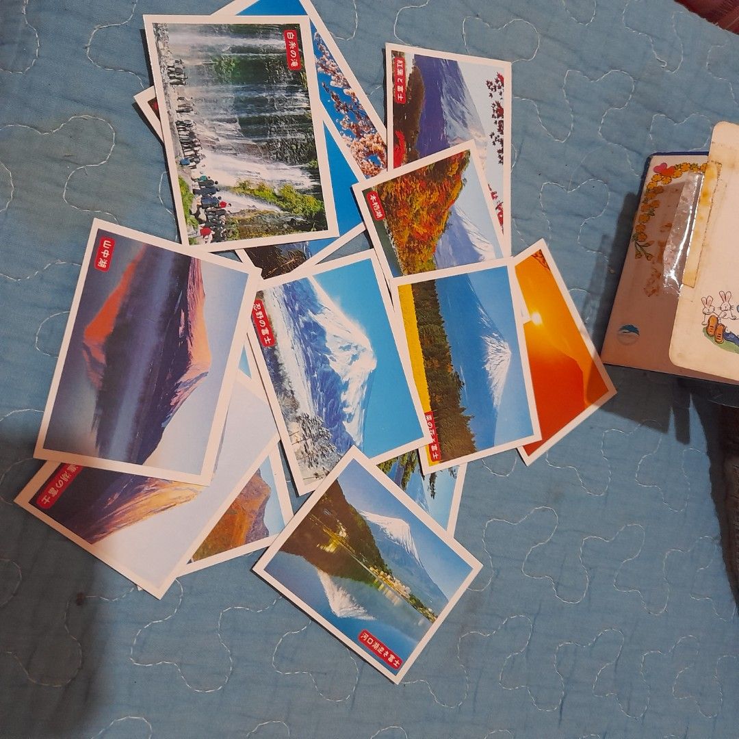 Vintage Mt. Fuji Mini Cards Collection (Category: Vintage Collectibles) located in Bocaue. Submitted by marajapansurplus (Listing ID 1463964915, Image 3). Description: - Set of vintage mini cards featuring beautiful Mt. Fuji scenes. - Showcases different seasons and landscapes. - Comes in its original box. - Original box shows some signs of wear. - Ideal for collectors or as unique souvenirs..